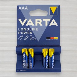 Батарейка лужна Varta Longlife Power alkaline LR3, AAA, 1,5V, 4шт/уп